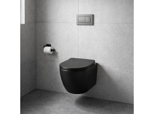 Nica Black kozolna WC šolja sa WC daskom, Dostupne boje: Crna mat-2