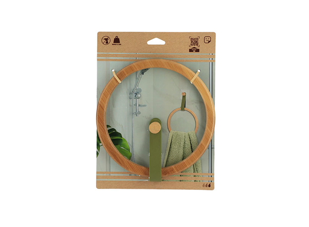 Držač peškira okrugli samolepljivi Tendance Bambus-Zelena-3