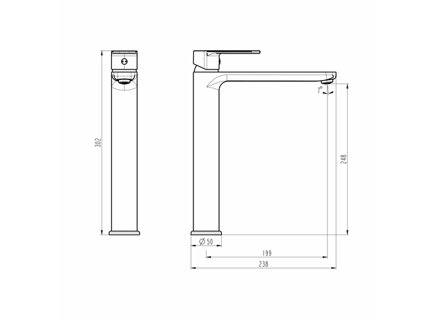 Algo Neo Baterija za lavabo visoka-2