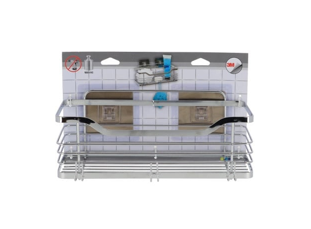 Pravougaona žičana polica Tendance samolepljiva hrom-2