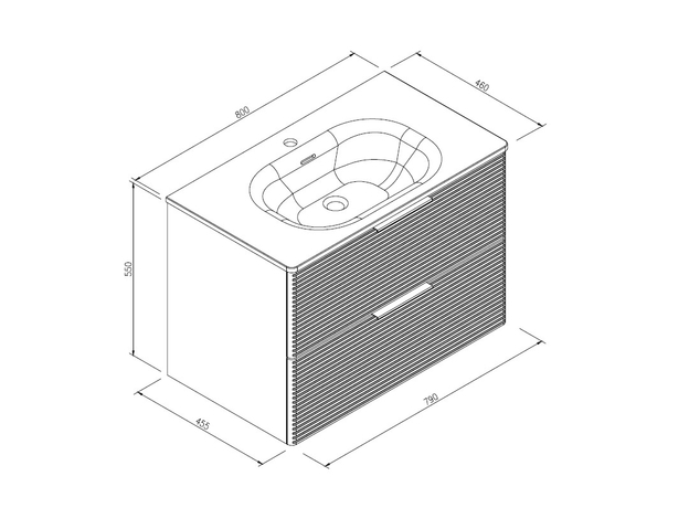 Timber 80 Ormarić Stream Gold Oak-3