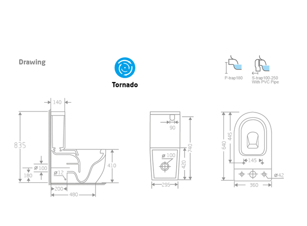 Verona White Monoblok sa WC daskom, Dostupne boje: Bela-4