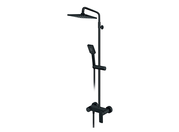 Tuš baterija sa kvadratnim usponskim tušem S2 Black, Modeli: Ugradni set bez izliva-