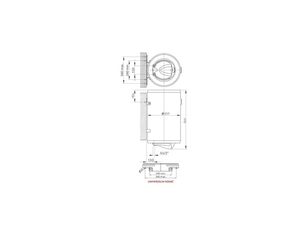 Bojler Elit Talas X50V Prohrom, Kazan: Prohromski, Zapremina: 50L-2