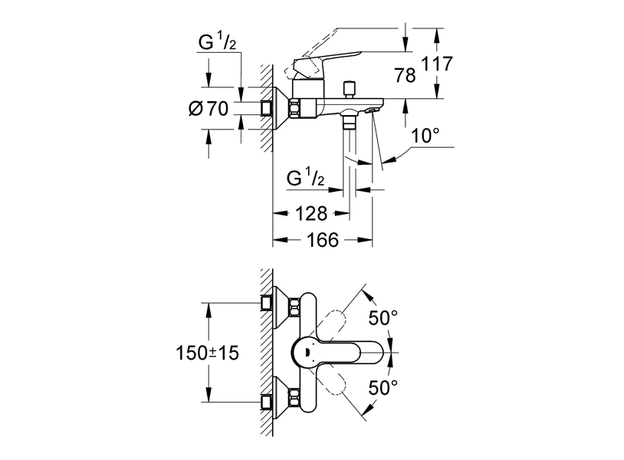 BauEdge baterija za kadu Grohe-2