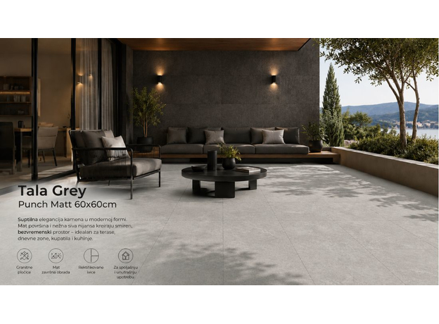 Tala Grey Punch Matt 60x60cm, Dostupne boje: Grey, Dimenzija: 60x60-2