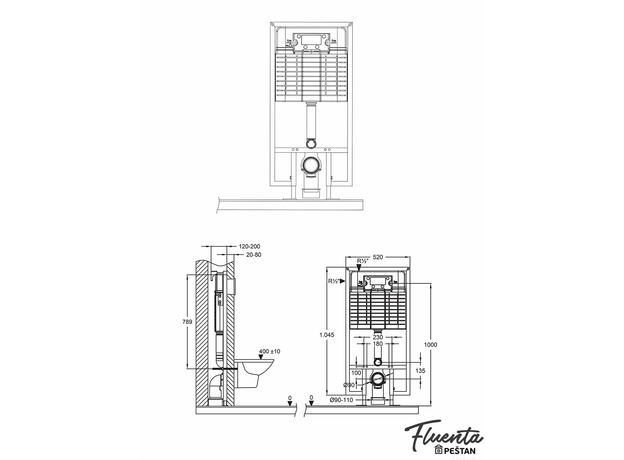 Ugradni vodokotlić Fluenta Fit 80mm-2