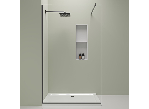 Tuš paravan Semper Walk-in 100cm Black, Boja profila: Mat Crni, Širina: 100-2