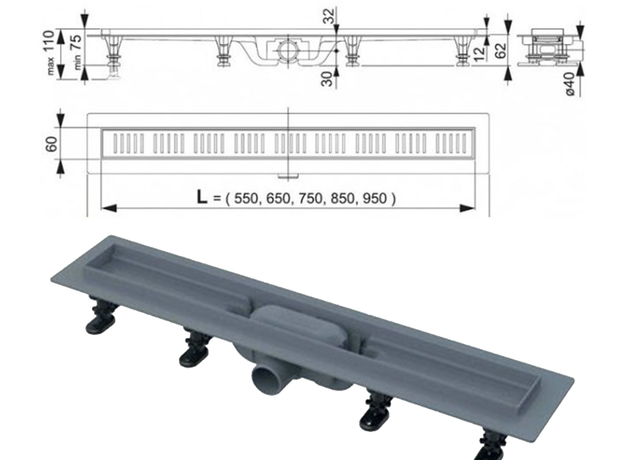 Kanalica PVC-Prohrom 65cm-2