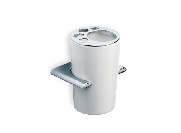 Zidni držač četkica Ronda Inox i keramika, Iz kolekcije: Čaša-