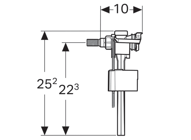 Geberit plovak za vodokotlić MS bočni – tip 333 (3/8")-3