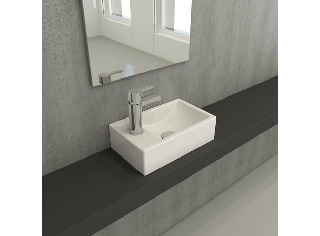 Milano lavabo 37x23cm, levi otvor, Dostupne boje: Beli, Model: Levi-2