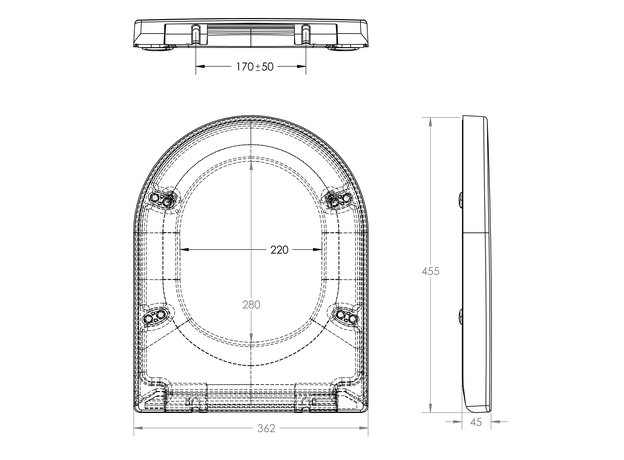 Taormina C9 WC daska, top fix anker-4