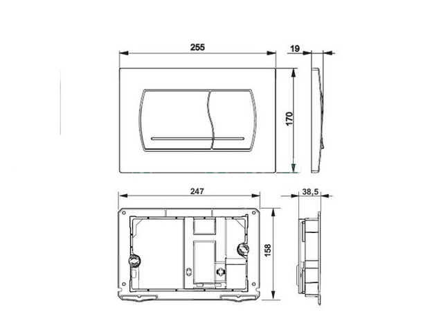 Tipka dvostruka 52B Hrom-2