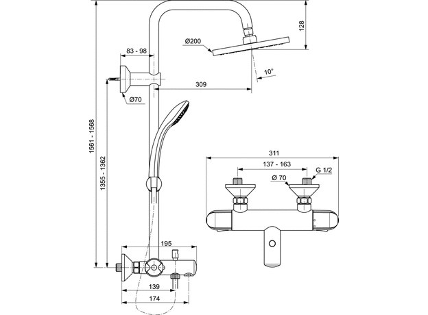 Baterija za kadu Ceratherm 25-2