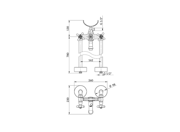 Baterija za samostojeću kadu Brontee, Modeli: Za samostojeću kadu-2