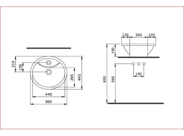 Verona lavabo 50x44,5cm, Dostupne boje: Beli-4