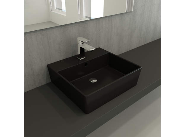 Milano lavabo 50x45cm, mat crni, Dostupne boje: Mat crni-2
