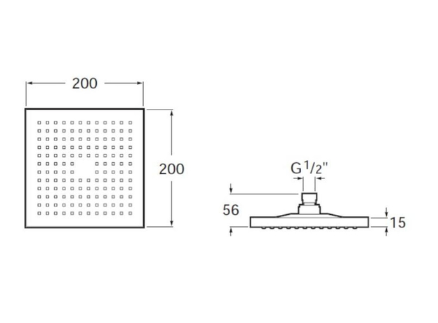 Tuš ruža 200x200mm Rainsense-2
