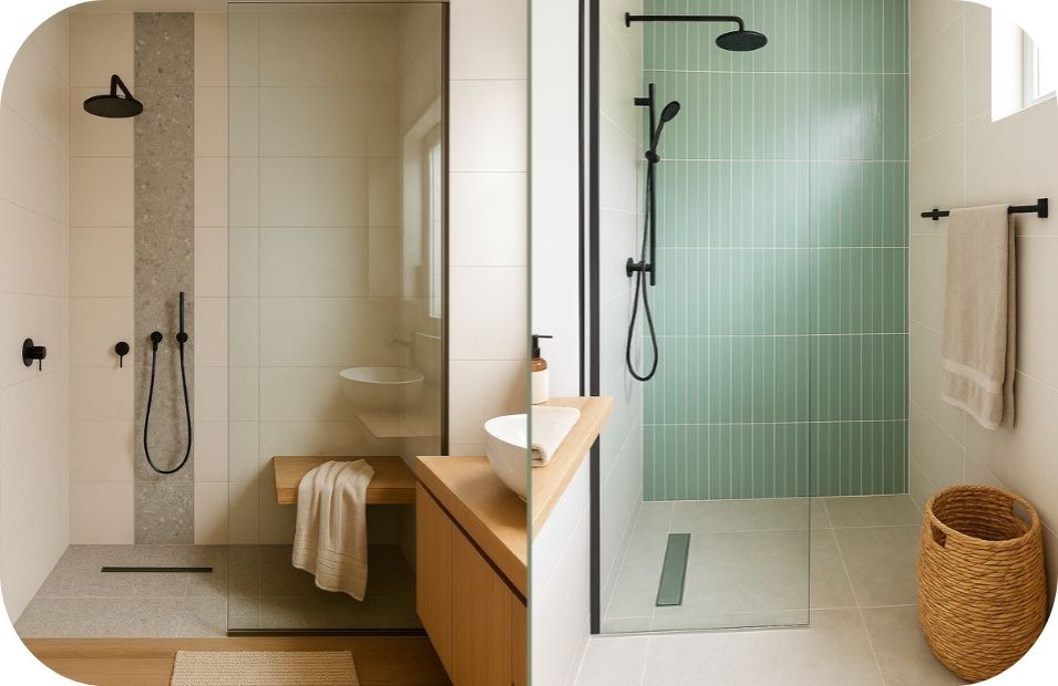 Transparentnost tuš zone i definicija granice kroz različite profile i staklene površine