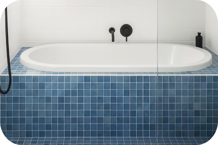 Ugradna mala kada sa plavim mozaikom