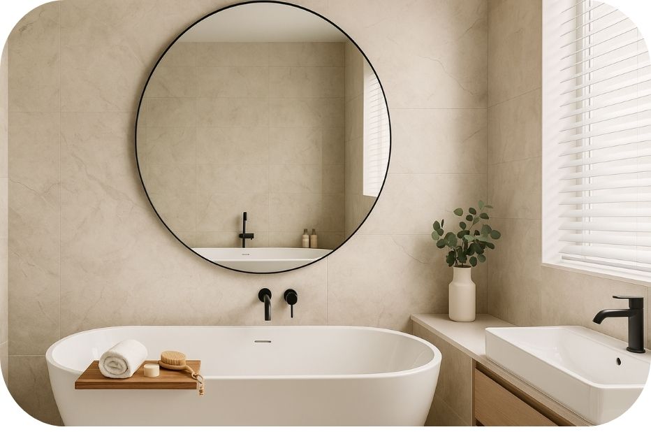 Veliko ogledalo luksuzan efekat