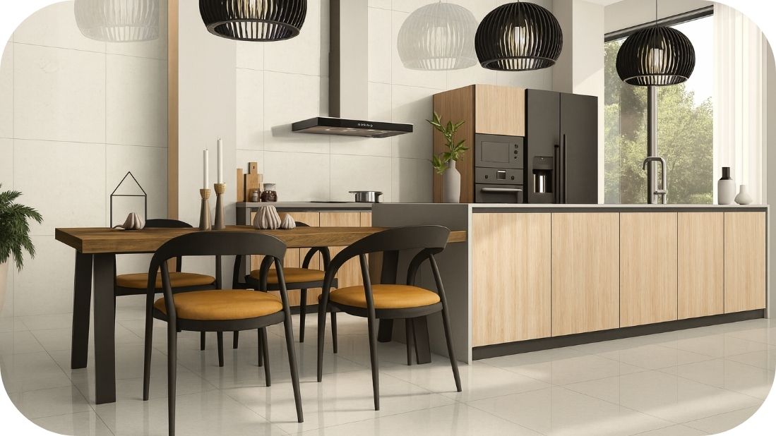 Visoki sjaj pločica i topli detalji