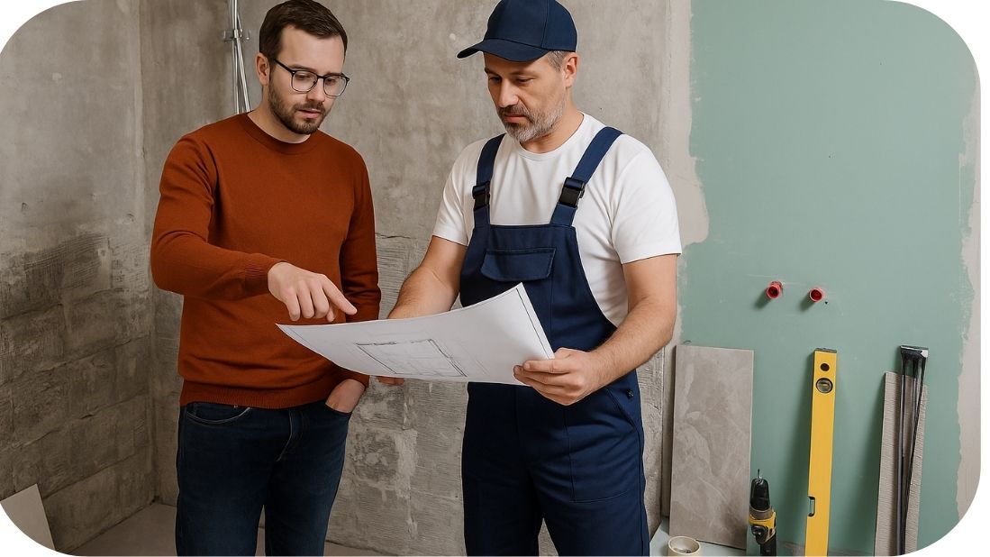Dogovor vlasnika i majstora oko renoviranja kupatila