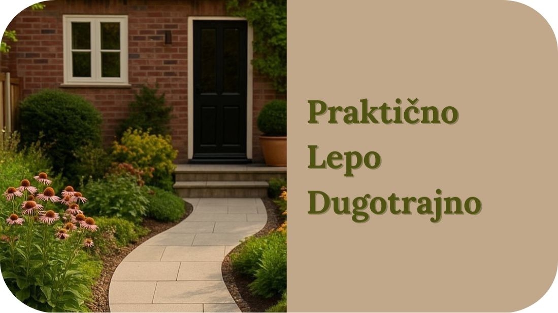 Vrtna staza obložena granitnim pločicama 2cm