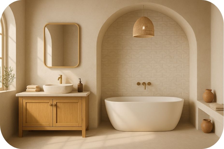 Mediteranski stil sa reljefnim zidnim pločicama